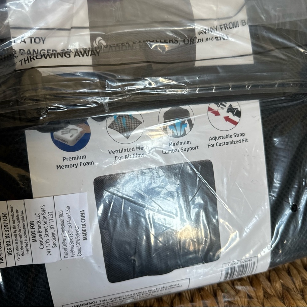 Samsonite Premium Memory Foam Lumbar Support Cushion NEW. - Picture 7 of 7